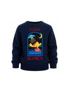 Maglione per bambino Casablanca Kids blu con ricamo grafico KPF26KW151701 PYRAMID CASABLANCA KIDS 