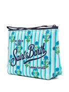 Pochette Aline MC2 Saint Barth azzurra con logo sul davanti ALIN001 00904L MC2 ST. BARTH KIDS 