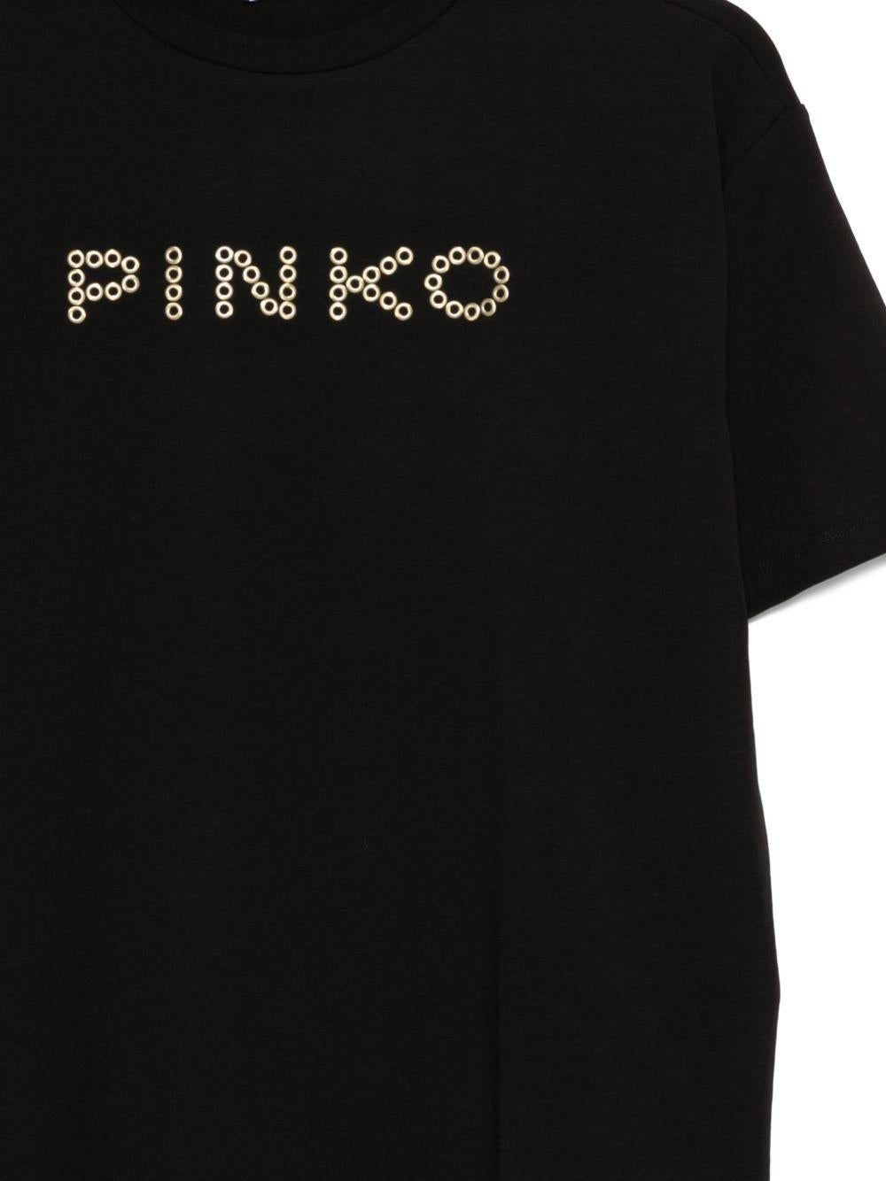 T-shirt per bambina Pinko Kids bianca con dettaglio borchie KFTS051CJE017 0985 PINKO KIDS 
