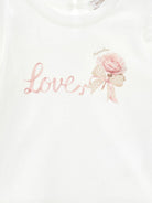 T-shirt per neonata Monnalisa Kids bianca con stampa scritta "love" sul davanti 39H604 8002 0001 MONNALISA KIDS 