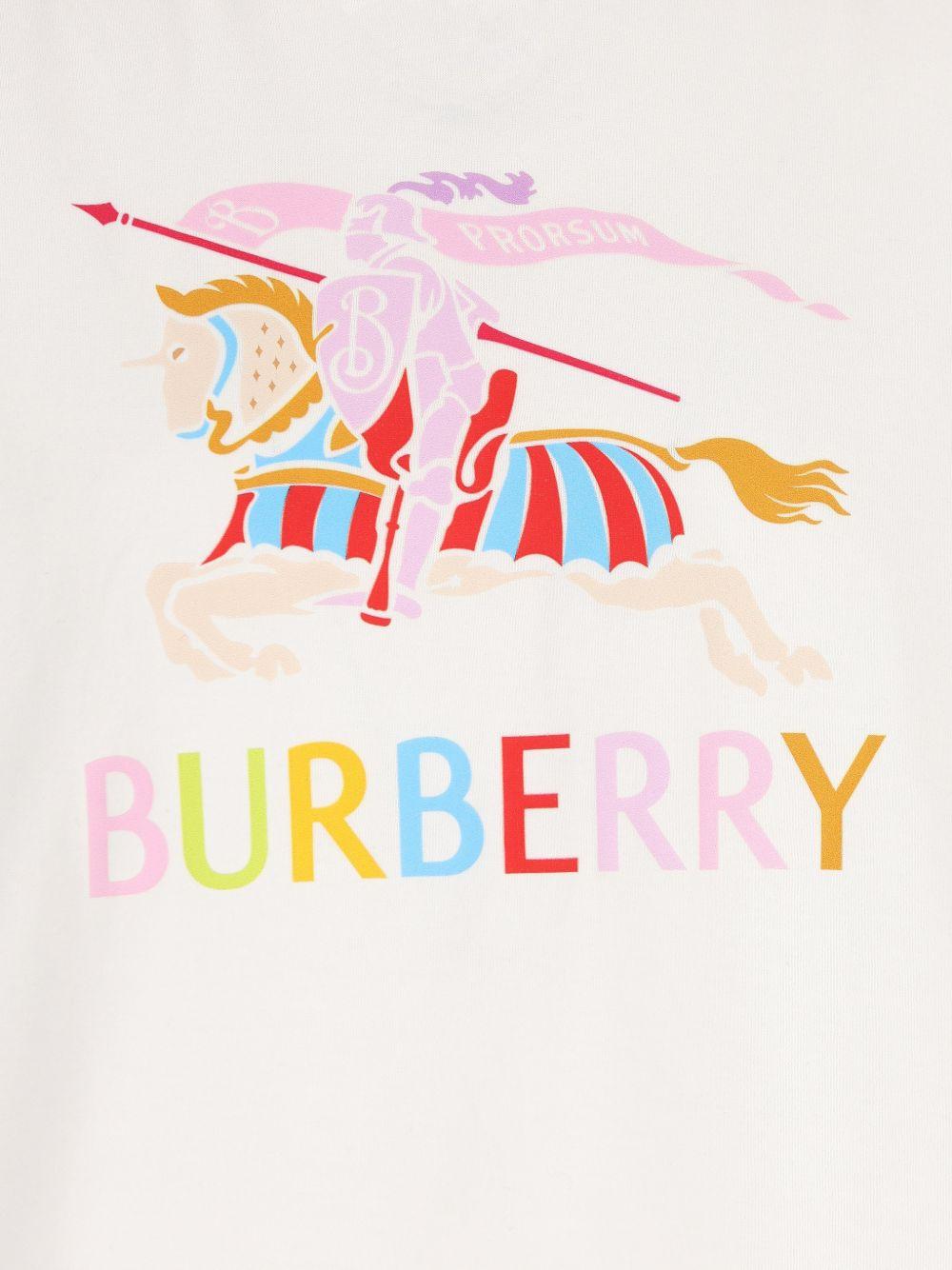 T-shirt per bambina Burberry Kids bianca con logo sul davanti 8117585 A2014 BURBERRY KIDS 