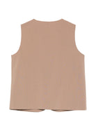 Gilet per bambino Douuod Kids beige con bottoni frontali DY2P82 I0292 334 DOUUOD KIDS 