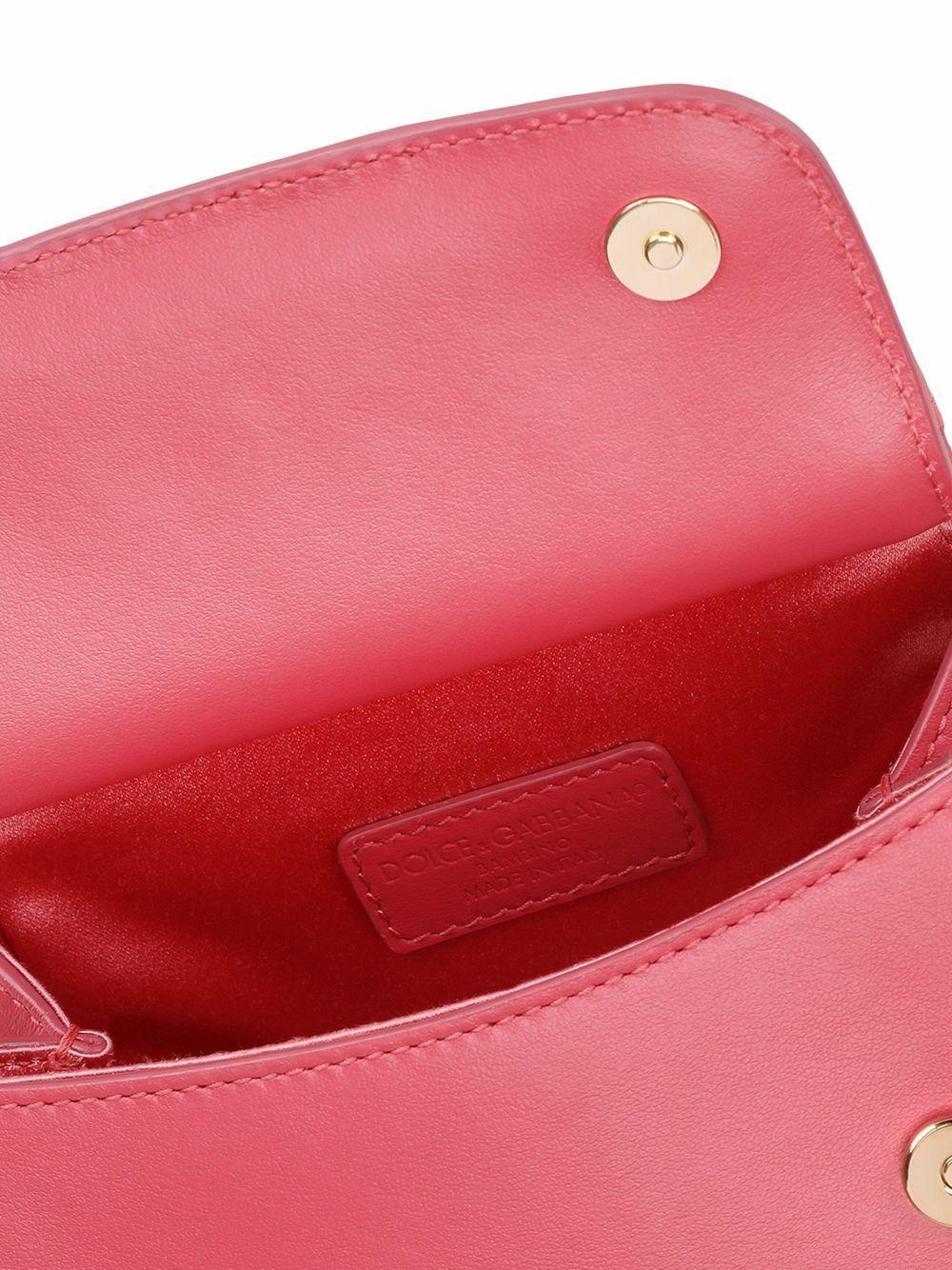 Borsa Sicily mini per bambina Dolce & Gabbana Kids rosa con dettaglio placca logo dorata EB0003 AW576 80422 DOLCE & GABBANA KIDS 