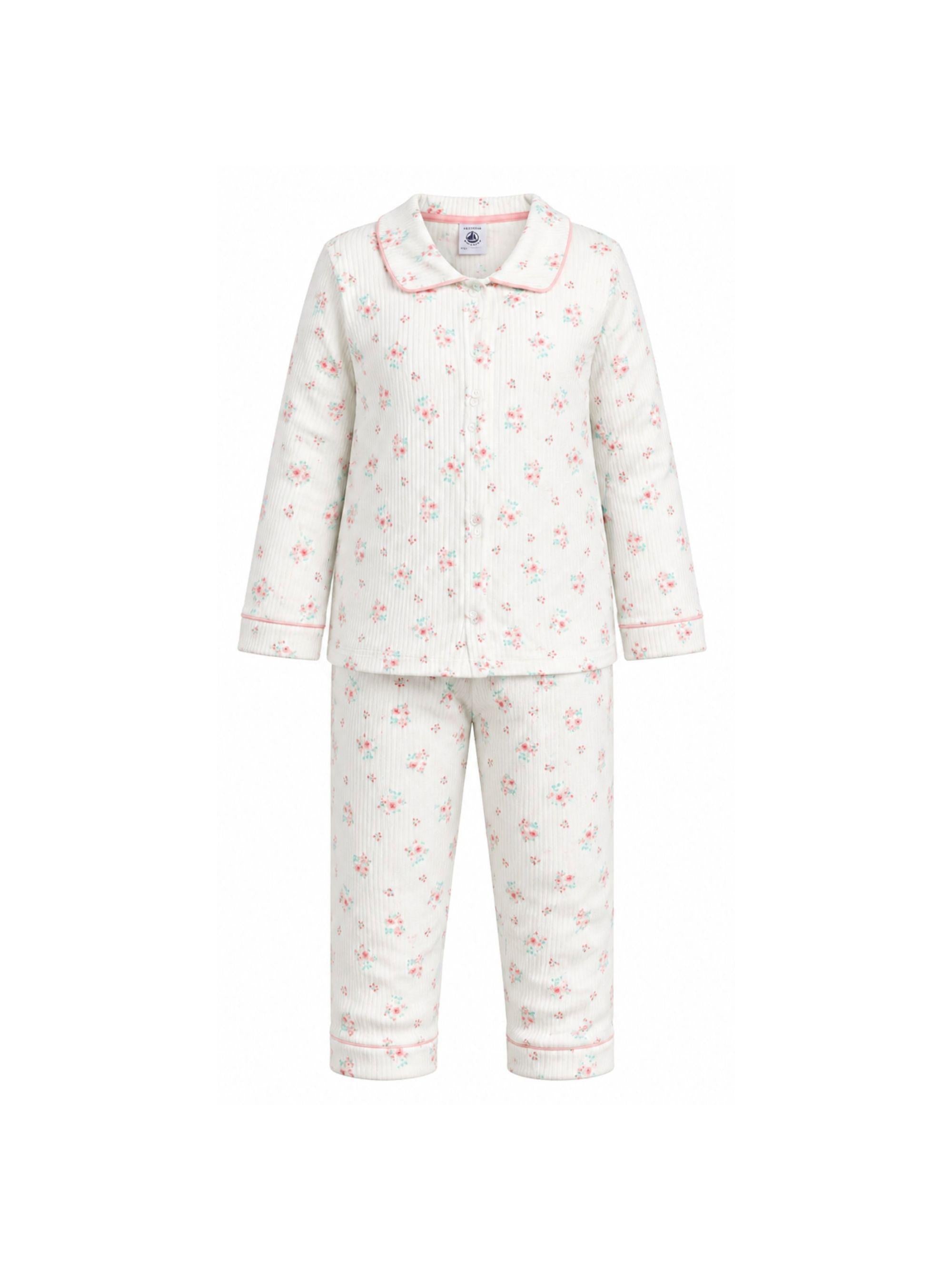Pigiama per bambina Petit Bateau azzurro con stampa floreale A0F1H 02 PETIT BATEAU KIDS 