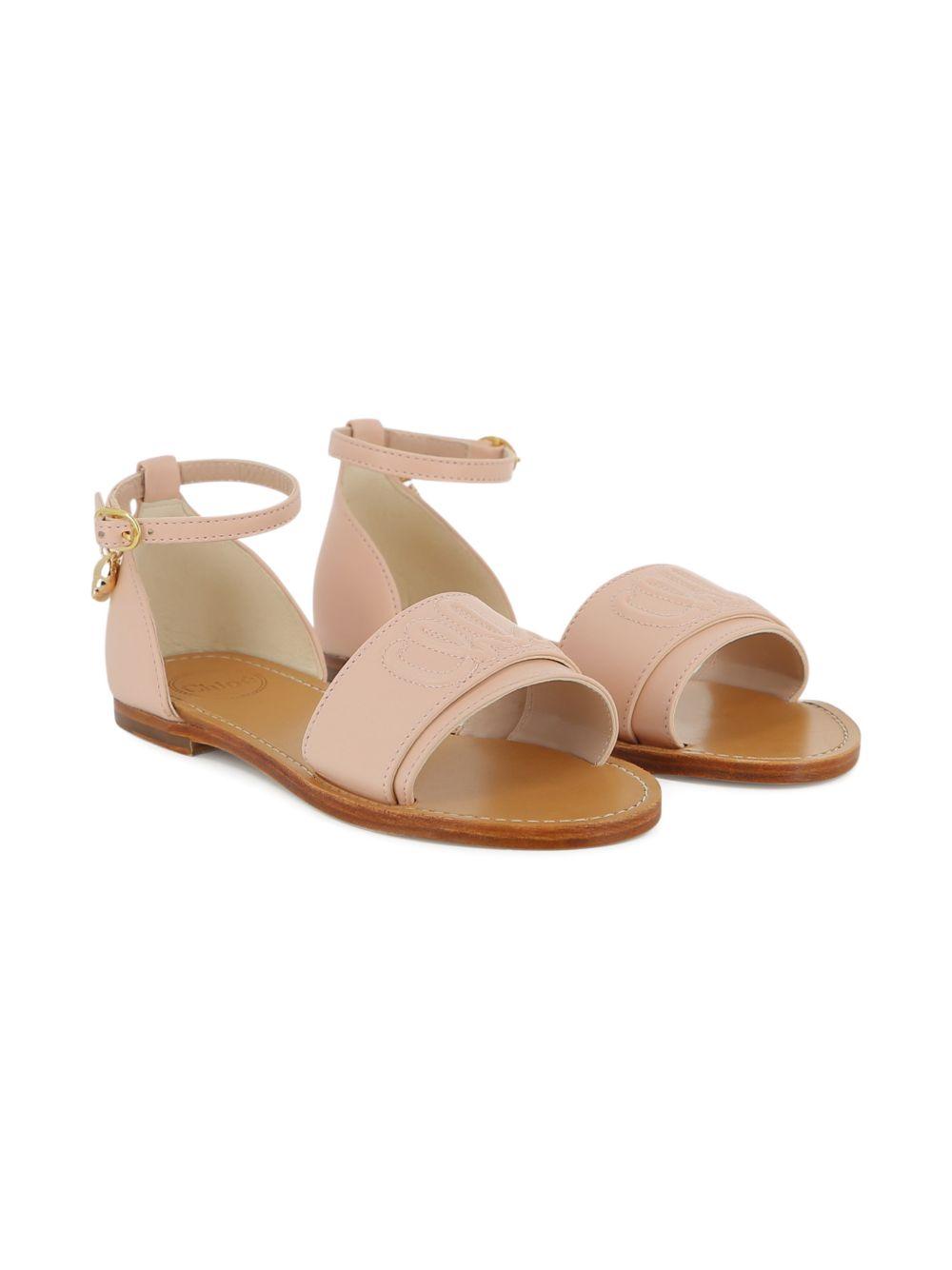 Sandali per bambina Chloé Kids rosa con dettaglio con logo C20878 46J CHLOE' KIDS 