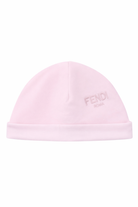Set tre pezzi per neonata Fendi Kids rosa con logo Fendi sul davanti BUK154 ST8 F0C11 FENDI KIDS 