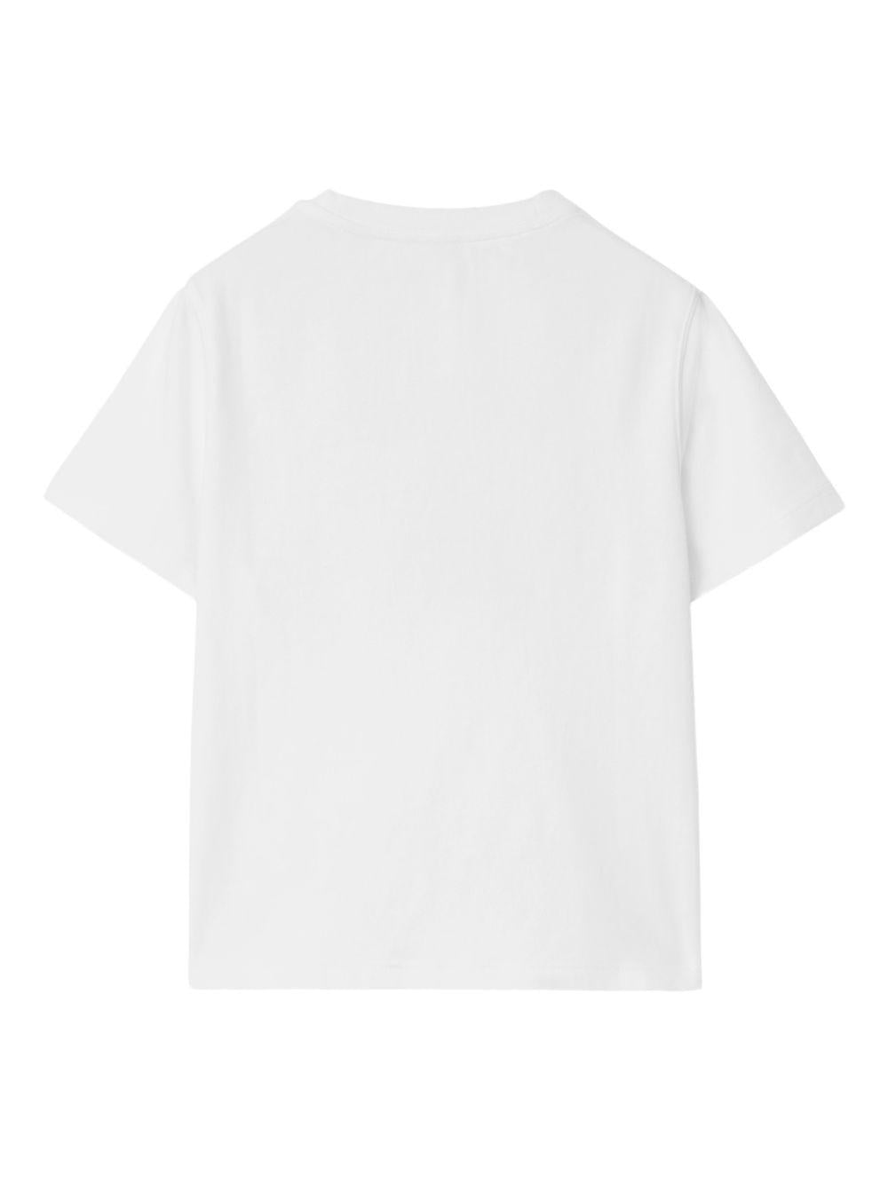 T-shirt per bambino Burberry Kids bianca con design Equestrian Knight 8117319 A1464 BURBERRY KIDS 