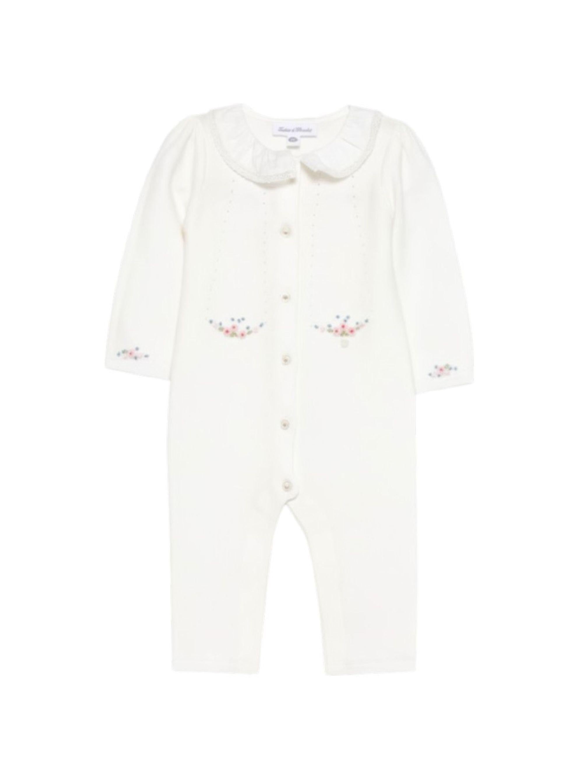 Tutina per neonata Tartine & Chocolat bianco con ricamo a fiori<BR/> CC32000 13 TArtine & Chocolat 
