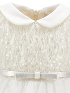 Abito per neonata Monnalisa bianco con decorazione con paillettes 73G900 7921 0001 MONNALISA KIDS 