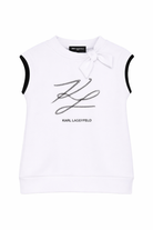 T-shirt per bambina Karl Lagerfeld Kids bianco con fiocco Z31165 10P KARL LAGERFELD KIDS 