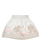 Gonna per neonata Monnalisa multicolore con stampa coniglietto 31G702 7663 019B MONNALISA KIDS 