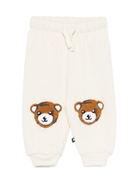 Pantaloni per neonati Molo bianco con ricamo orsetto 6W25I215 8955 MOLO 