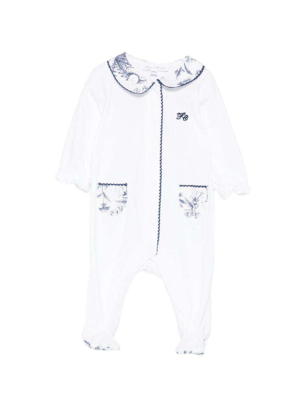 Tutina per bambino Tartine & Choccolat azzurro con stampa a fiori CC54160 04 TArtine & Chocolat KIDS 