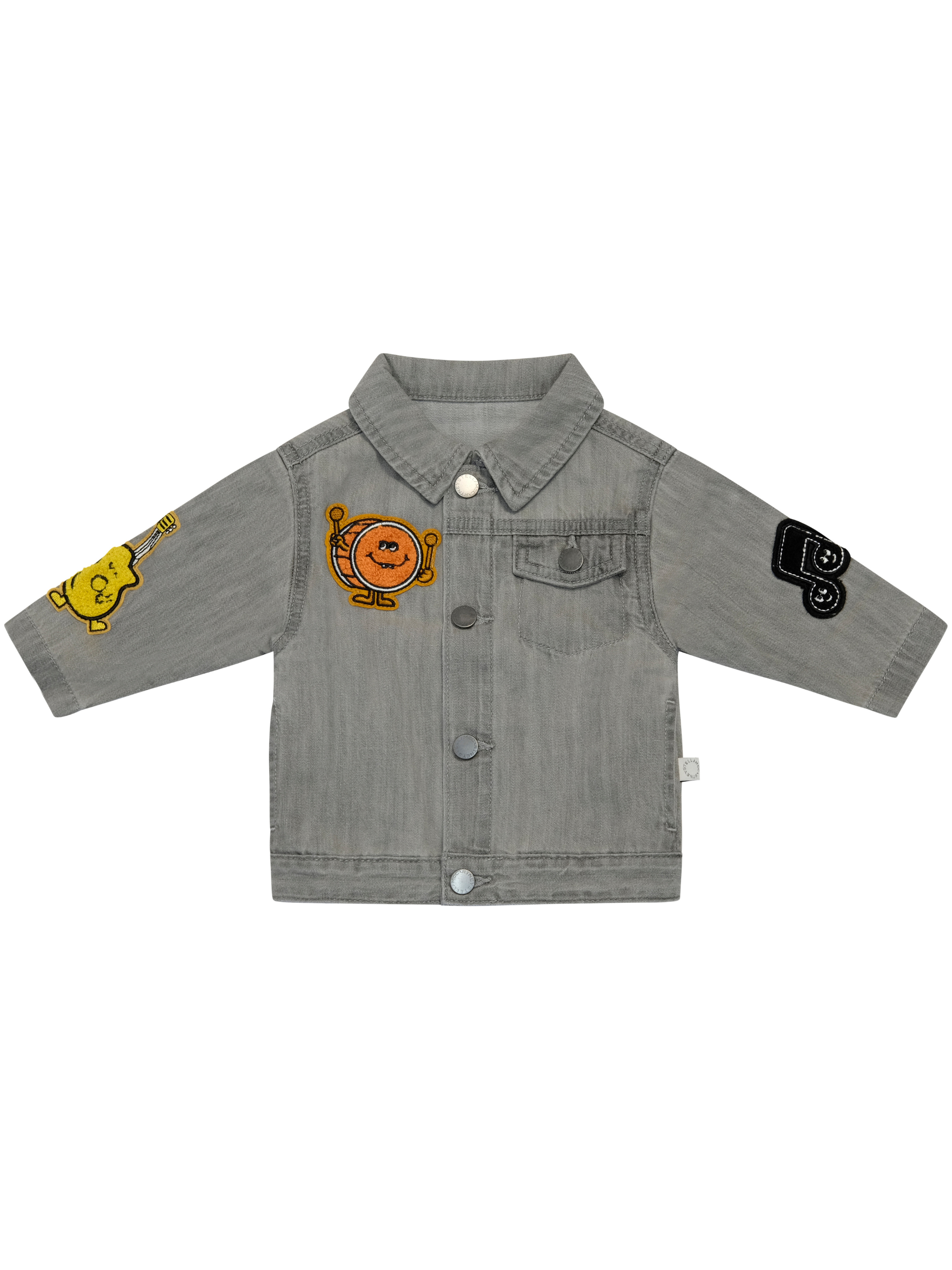 Giacca per neonato Stella McCartney Kids grigia con stampa elementi musicali TY2507 Z0522 909 STELLA McCARTNEY KIDS 