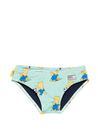 Slip da bagno per bambibno MC2 Saint Barth Kids verde con motivo a quadretti BIL0001 03641L MC2 ST. BARTH KIDS 