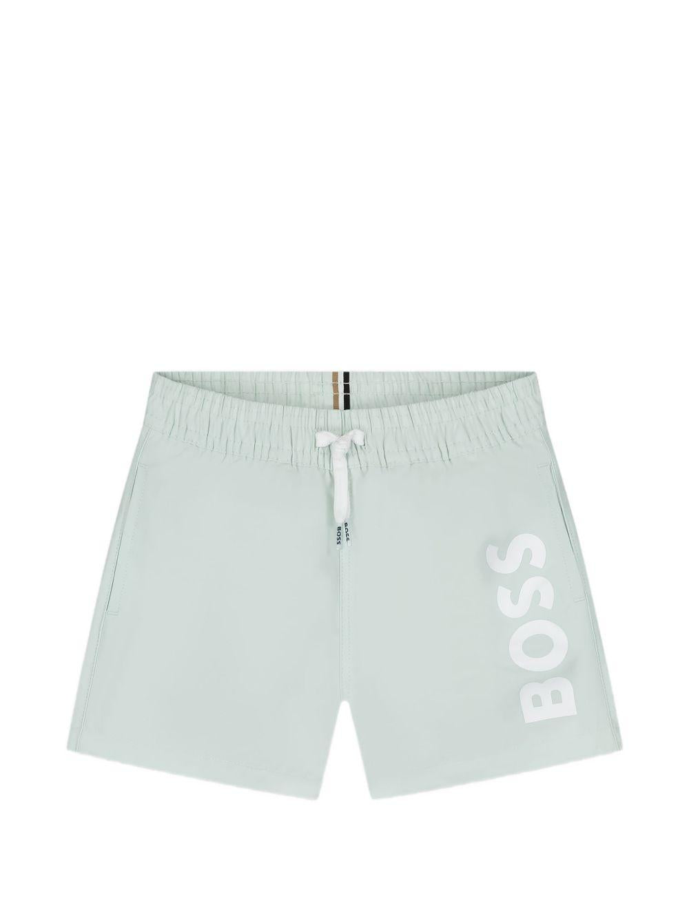 Costume per neonato Boss Kids verde con stampa logo sul davanti J53172 73K BOSS KIDS 