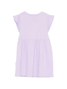 Abito da bambina Moschino Kids viola con ricamo a fiori HDV0HQLFA06 51683 MOSCHINO KIDS 
