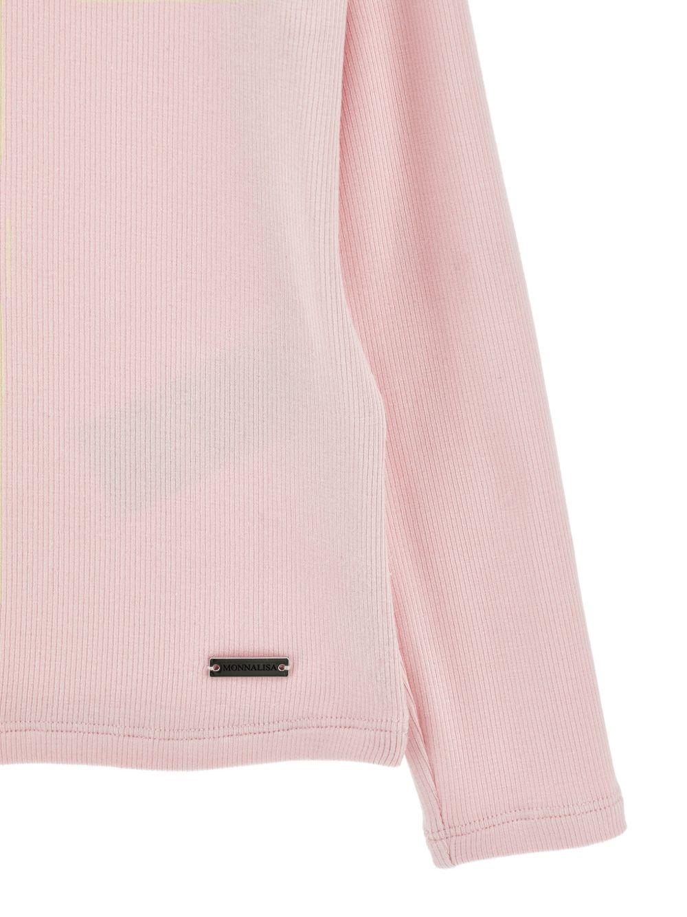 Maglione per bambina Monnalisa Kids rosa con lavorazione in maglia coste 17HLUC 8212 094F MONNALISA KIDS 