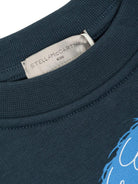 Felpa per bambino Stella McCartney Kids blu con stampa mostro TX4Q50 Z0453 633 STELLA McCARTNEY KIDS 