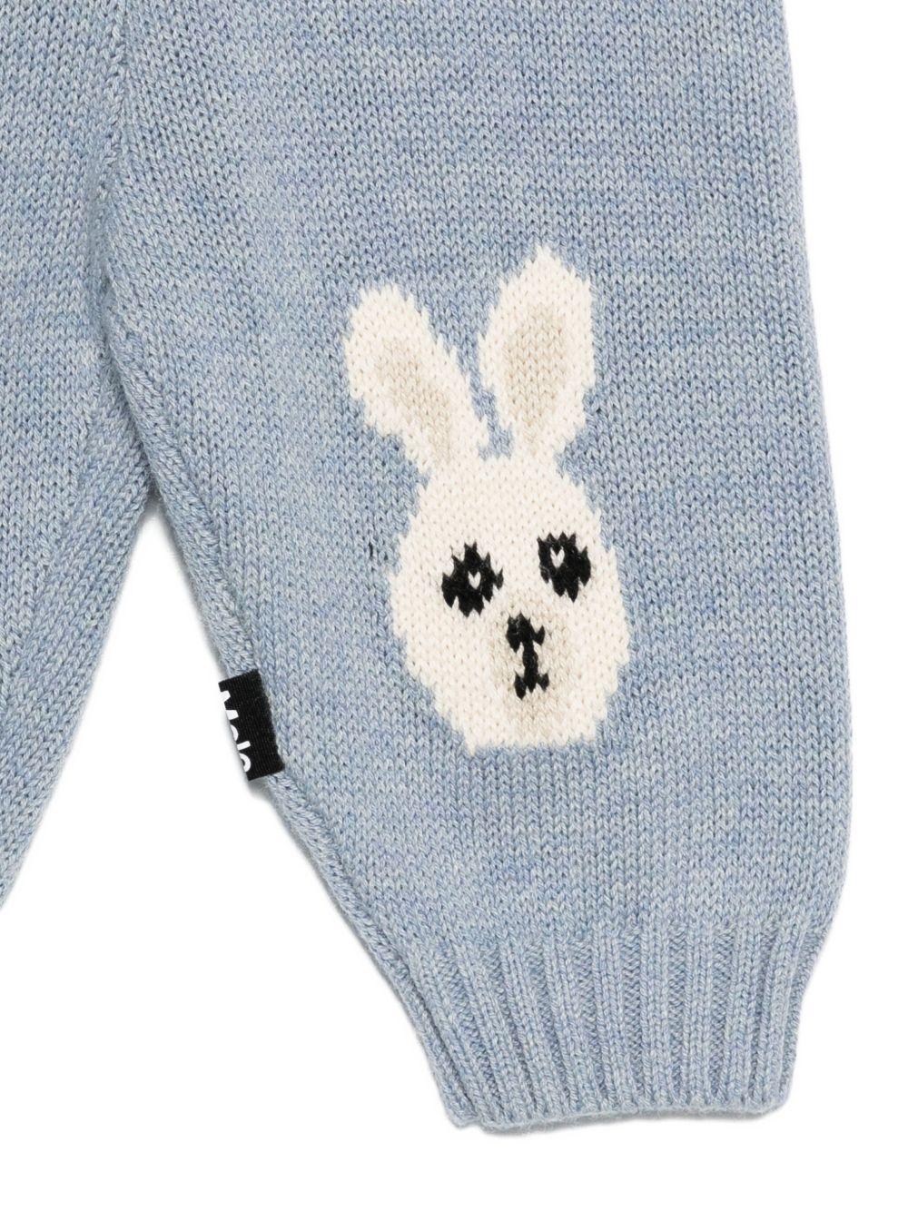 Pantaloni per neonati Molo azzurri con motivo cane e coniglio 6W25I206 9677 MOLO 
