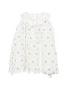 Abito per neonata La Stupenderia bianco con colletto arricciato 2CBAB58 X01 LA STUPENDERIA KIDS 