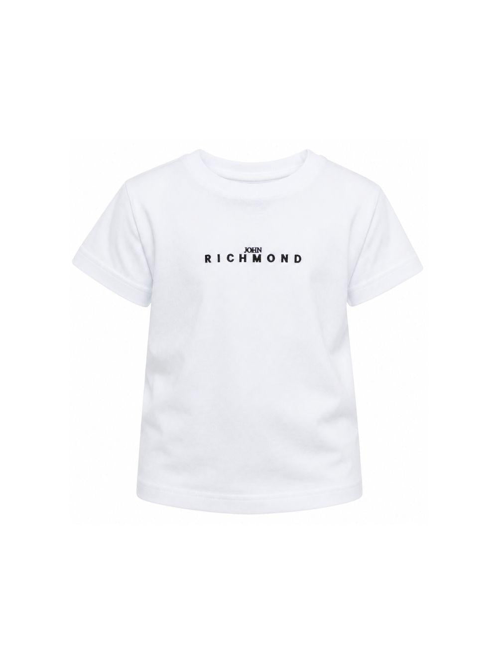 T-shirt per bambina John Richmond Junior bianca con dettaglio logo RGP26112TS WHITE JOHN RICHMOND KIDS 
