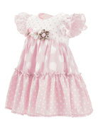 Abito per neonata Monnalisa rosa con stampa a pois 31G908 7662 9001 MONNALISA 