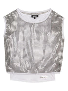Top per bambina DKNY Kids argentato con paillettes D62618 016 DKNY KIDS 
