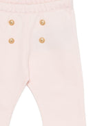 Leggings per neonata Balmain Kids rosa con bottoni color oro BZ6020 Z3183 508OR BALMAIN KIDS 