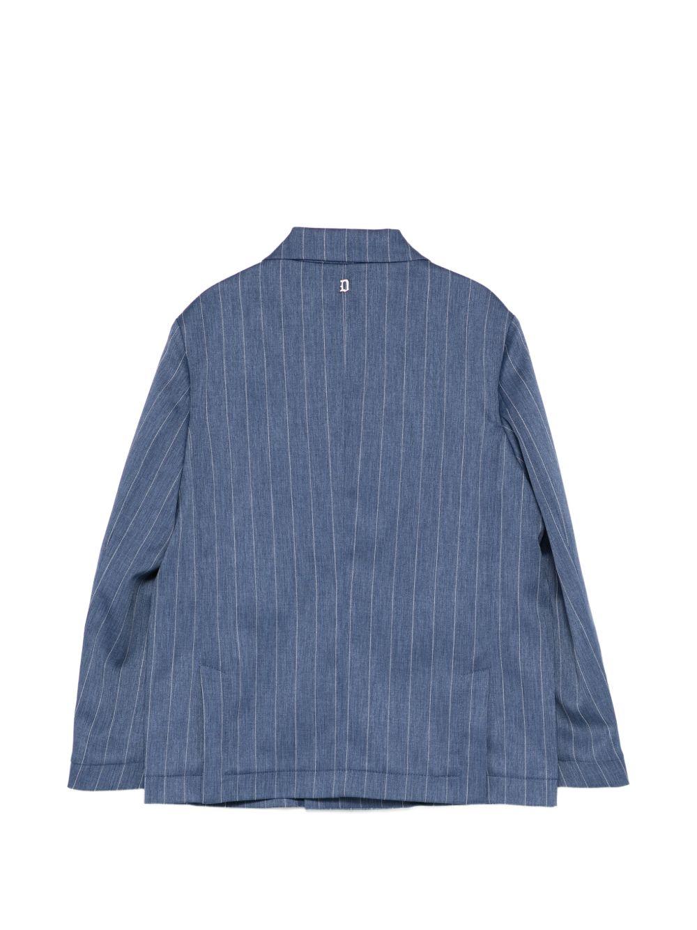 Blazer doppiopetto per bambino DONDUP Kids blu con motivo gessato DMGC0280TV117 4019 DONDUP KIDS 
