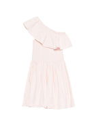Abito monospalla per bambina Molo rosa chiaro con dettaglio balze 2S26E104 5647 MOLO KIDS 