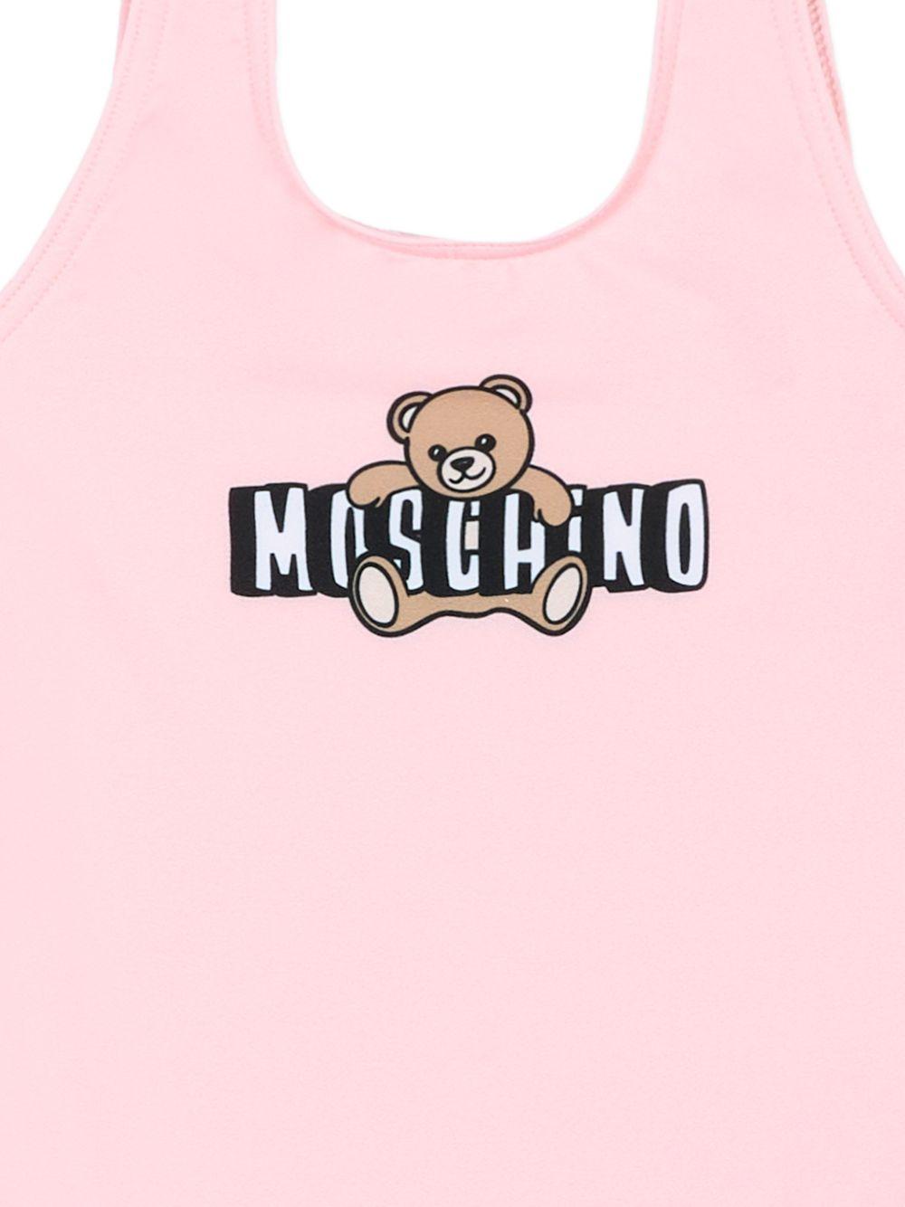 Costume intero per neonata Moschino Kids rosa con stampa Teddy sul davanti M2L00ALKA11 50209 MOSCHINO KIDS 