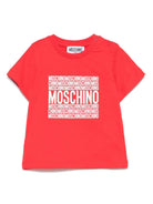 T-shirt con logo per neonato Moschino Kids rosso con girocollo M9M032LAA01 50109 MOSCHINO KIDS 