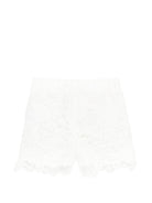 Shorts per bambina Roberto Cavalli Kids bianco in pizzo CGP26137SH WHITE ROBERTO CAVALLI KIDS 