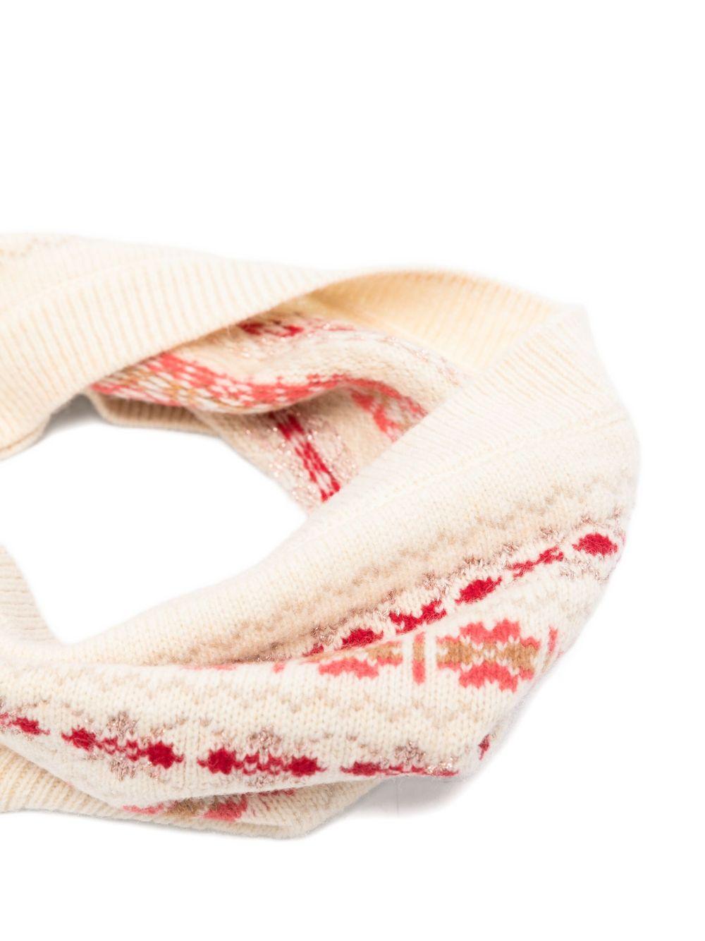 Sciarpa per bambina Bonpoint beige con motivo geometrico W05GACK00011 905 BONPOINT KIDS 