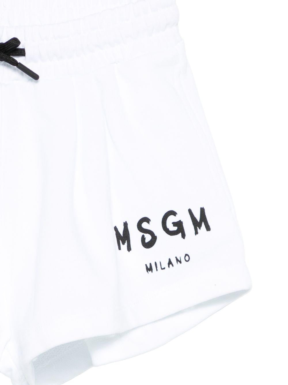 Shorts per bambina MSGM Kids bianchi con dettagli a contrasto S6MSJGSH066 001 MSGM KIDS 
