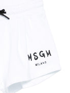 Shorts per bambina MSGM Kids bianchi con dettagli a contrasto S6MSJGSH066 001 MSGM KIDS 