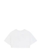 T-shirt per bambina Chloè Kids bianca con design crop C21305 117 CHLOE' KIDS 