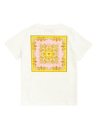 T-shirt per bambina Versace Kids bianca con stampa grafica sul retro 10183421A17235 6WK10 VERSACE KIDS 