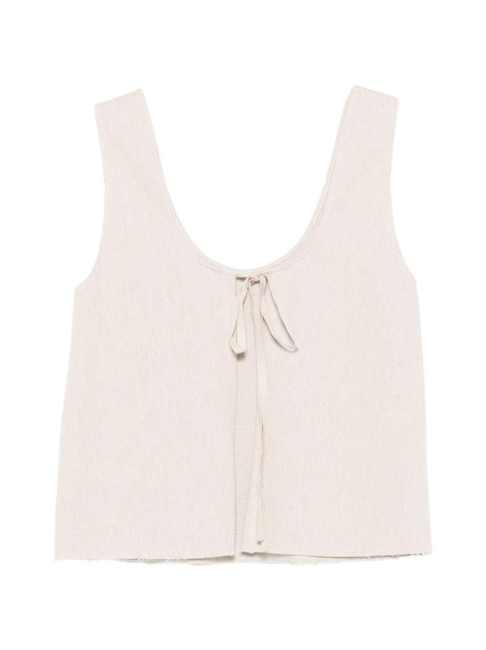 Top per donna Alysi beige con lacci sul retro 116226 P6049 SASSO ALYSI 