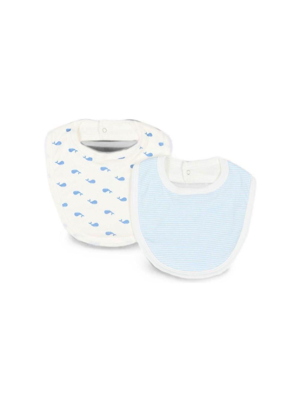 Set di due bavaglini per neonato Petit Bateau multicolore con stampa balene A0GLI 00 PETIT BATEAU KIDS 
