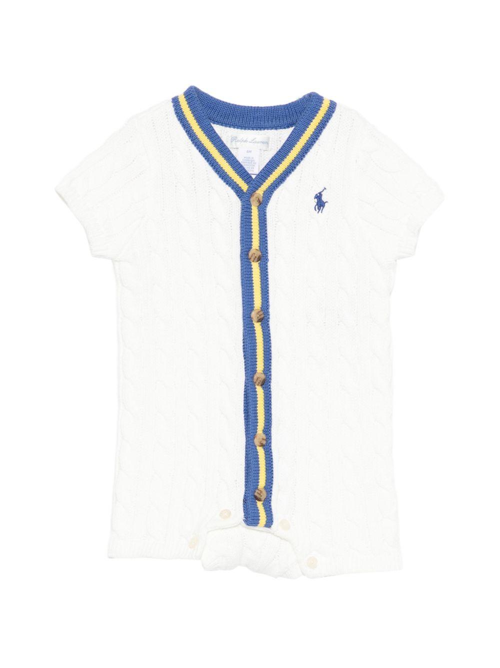 Tutina per neonato Polo Ralph Lauren Kids bianca con motivo Polo Pony 320B14085 001 Ralph Lauren kids 