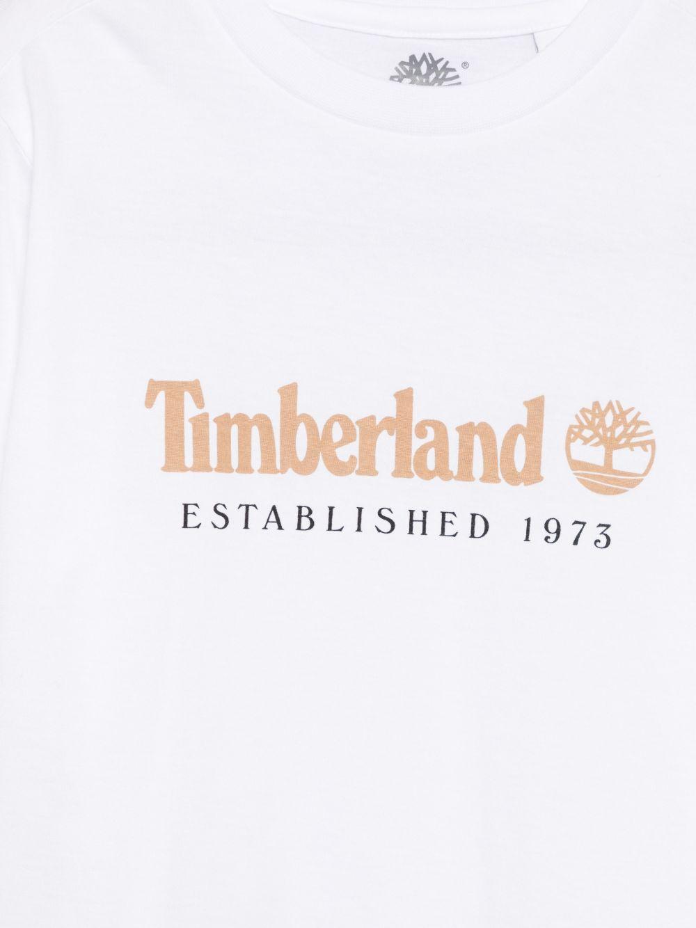 T-shirt per bambino Timberland Kids bianca con stampa logo T60968 10P TIMBERLAND KIDS 