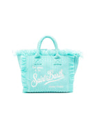Borsa Colette MC2 Saint Barth azzurra con logo ricamato sul davanti COL0005 00526L MC2 ST. BARTH KIDS 