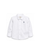 Camicia per neonato Trussardi Junior bianca con logo ricamato sul davanti TIP26145CA WHITE TRUSSARDI KIDS 