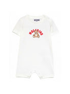 Tutina per neonati Moschino Kids bianca con stampa grafica Teddy Bear MTY022LAA01 10063 MOSCHINO KIDS 