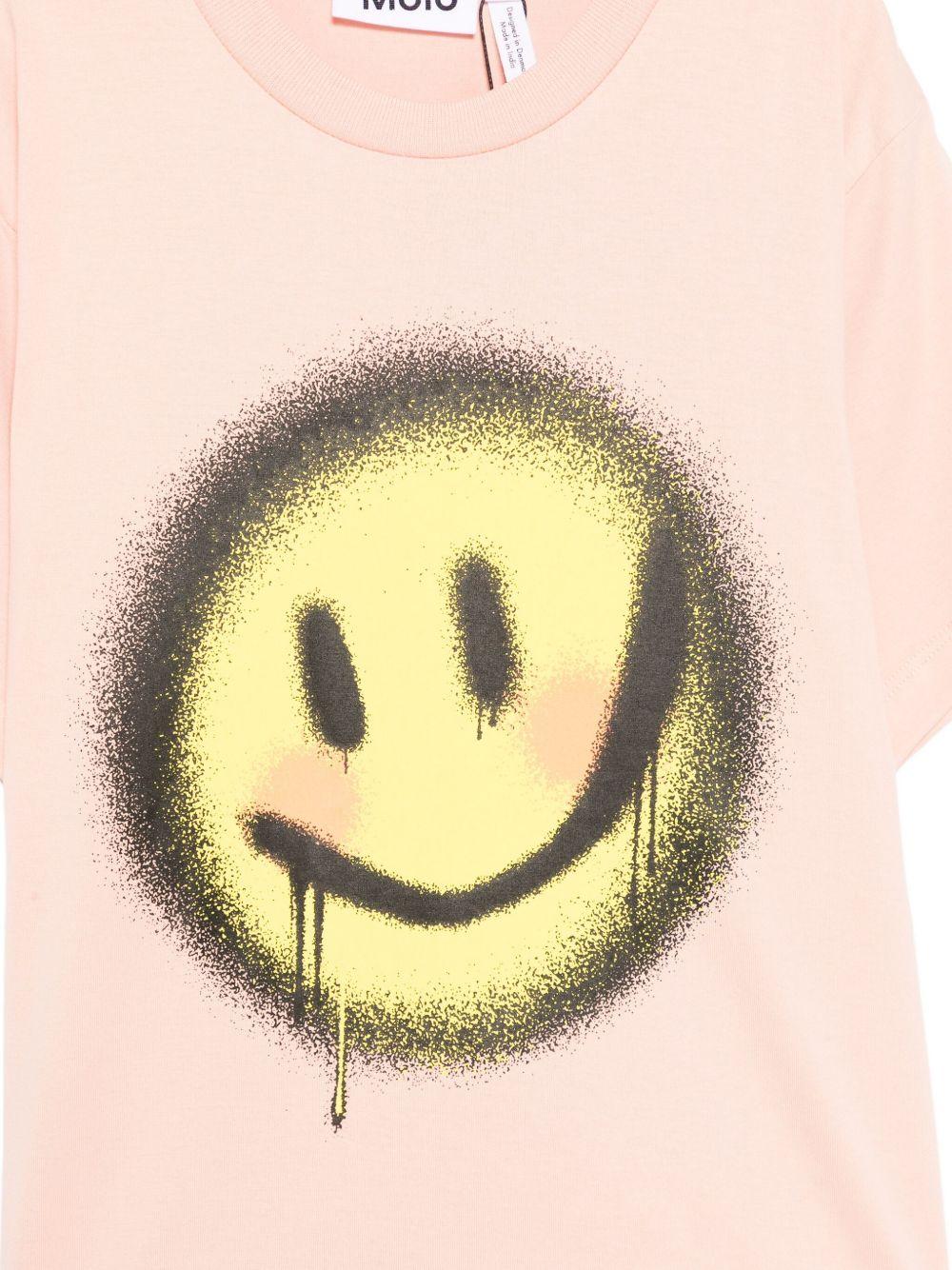 T-shirt per bambina Molo rosa con stampa smiley 2W25A204 9630 MOLO 