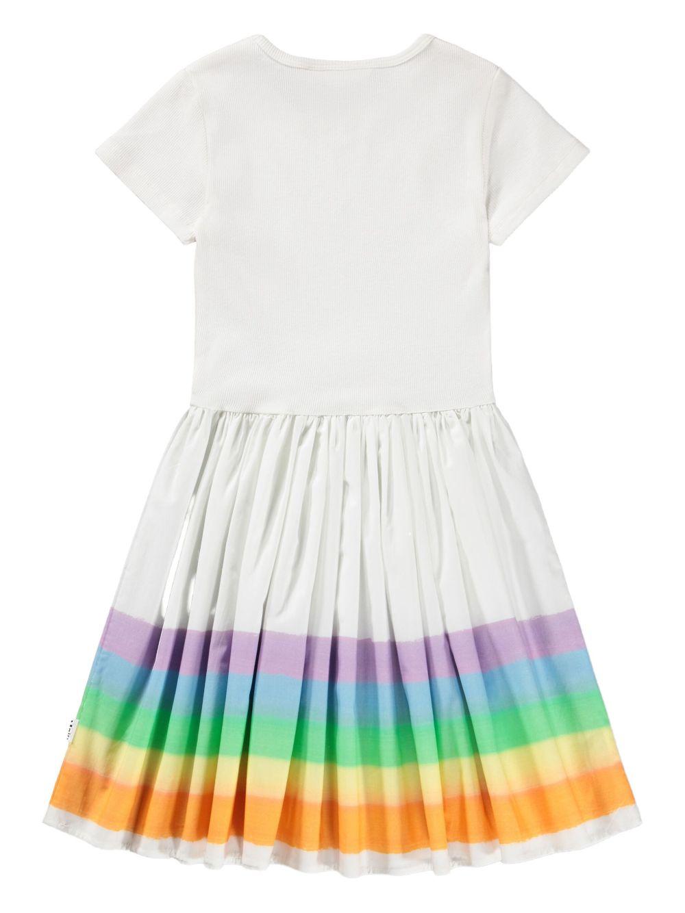 Abito Cissa per bambina Molo bianca con stampa arcobaleno 2S26E102 5237 MOLO 