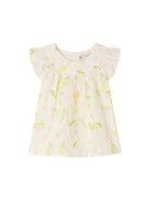 Camicia per neonata Bonpoint bianco con maniche arricciate S06XBLW00001 625 BONPOINT 