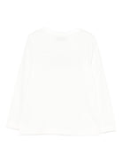 T-shirt per bambino Moschino Kids bianco con stampa logo HUO00YLAA10 10063 MOSCHINO KIDS 